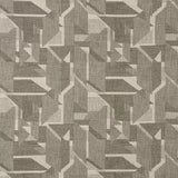 Warwick Braxton Forest Textured fabric with geometric pattern in brown and beige tones