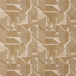 Warwick Braxton Mustard Geometric patterned fabric with brown and beige tones