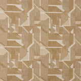 Warwick Braxton Mustard Geometric patterned fabric with brown and beige tones