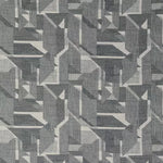 Warwick Braxton Navy Geometric patterned fabric with navy and gray design
