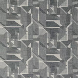 Warwick Braxton Navy Geometric patterned fabric with navy and gray design