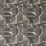Warwick Braxton Onyx Geometric patterned fabric with a black and gray design.