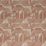Warwick Braxton Peach Patterned fabric with geometric design in brown and beige tones