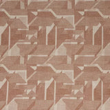 Warwick Braxton Peach Patterned fabric with geometric design in brown and beige tones
