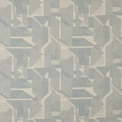 Warwick Braxton Sky Geometric patterned  fabric with blue and gray shapes