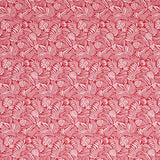 Warwick Mccrae Hibiscus Red fabric with white leaf pattern
