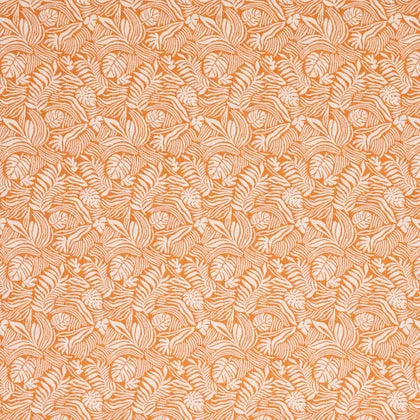 Warwick Mccrae Orange Pattern of white leaves on an orange background.