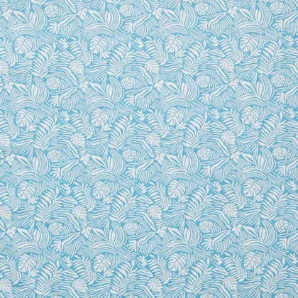 Warwick Mccrae Reef Pattern of white leaves on a blue background
