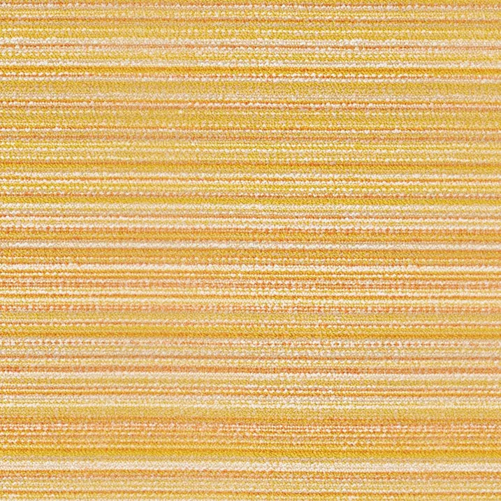 Warwick Nimbin sunshine is a woven fabric texture with horizontal stripes in warm yellow, orange, and cream tones.