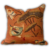 Schumacher Lotus Garden Cushion Lacquer