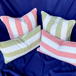 Marine Outdoor Cushions - Sage & White Stripe