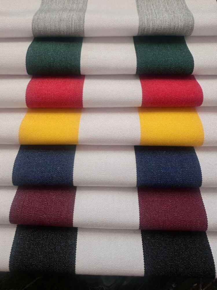 Esplendido Black White Stripe Outdoor Fabric