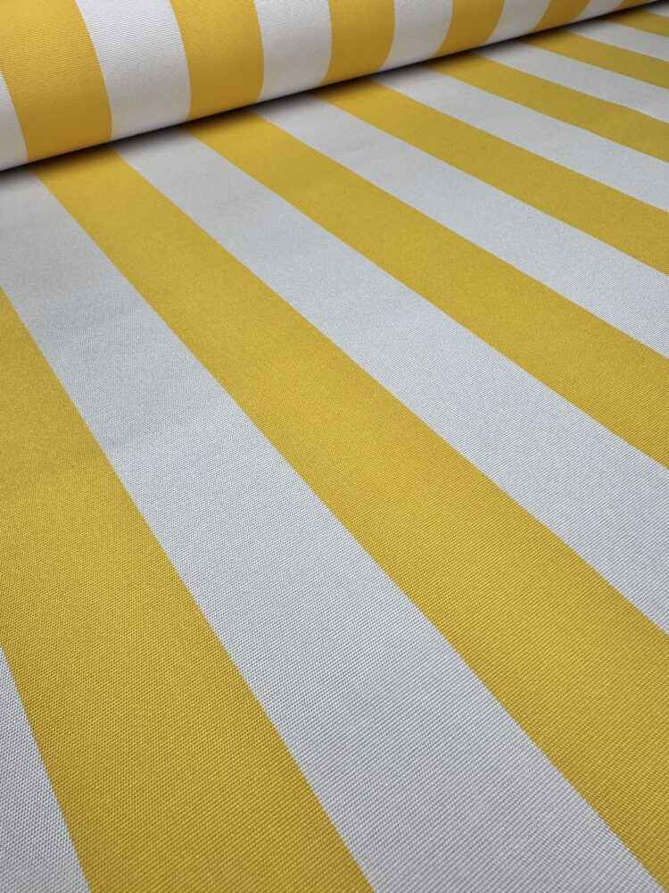 Esplendido Yellow White Stripe Outdoor Fabric