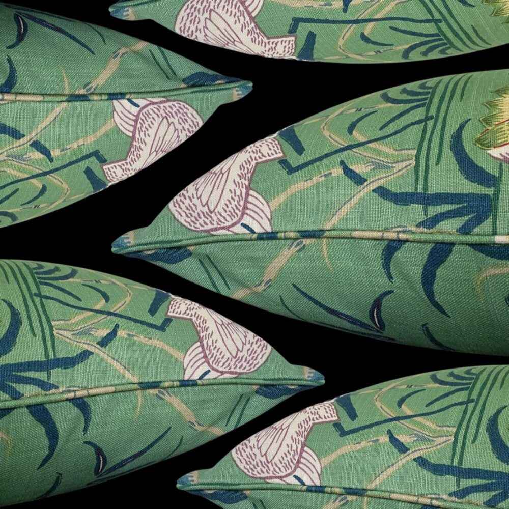 Schumacher Lotus Garden Cushion Jade
