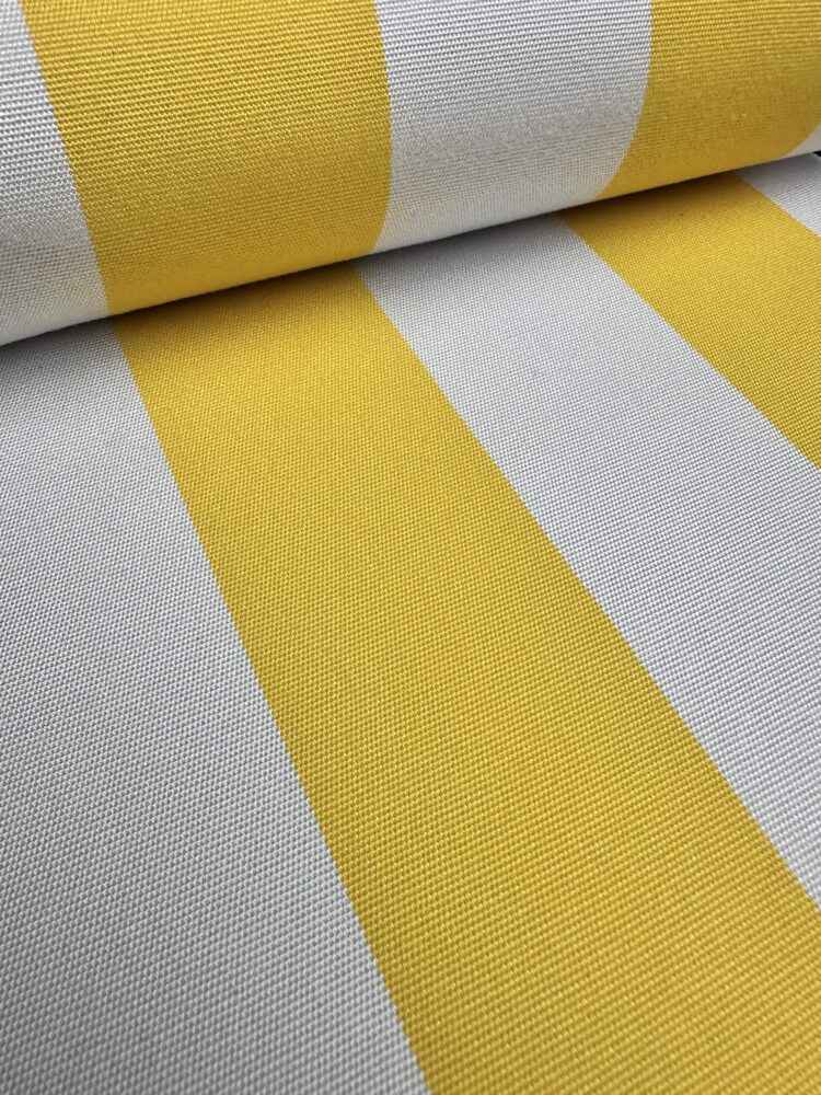 Esplendido Yellow White Stripe Outdoor Fabric