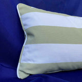 Marine Outdoor Cushions - Sage & White Stripe
