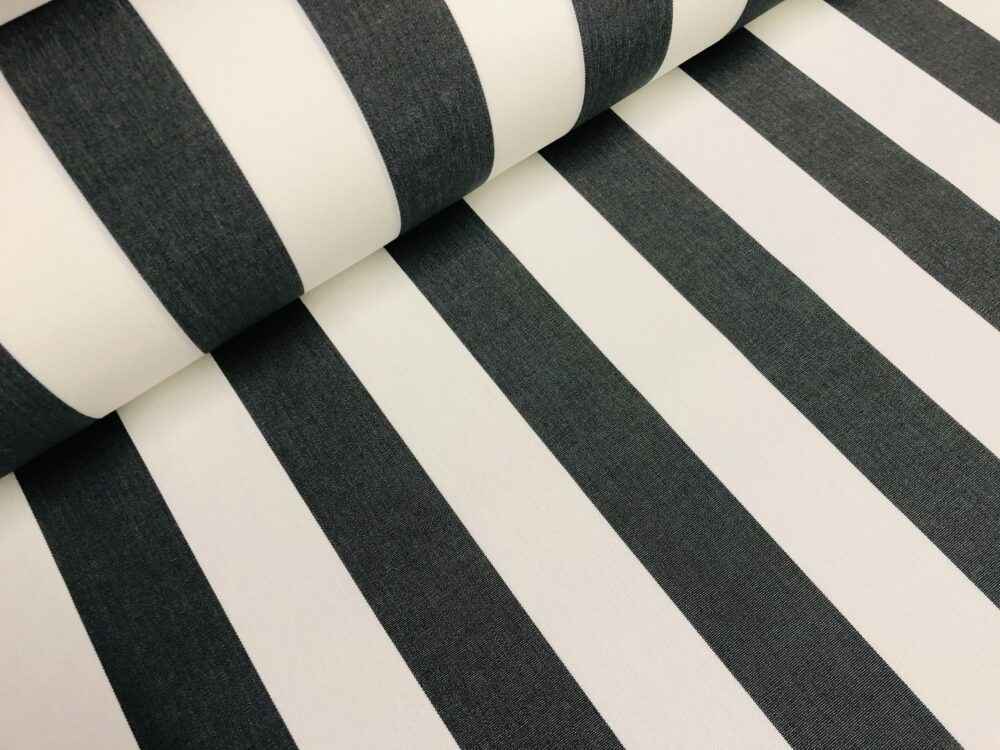 Esplendido Black White Stripe Outdoor Fabric