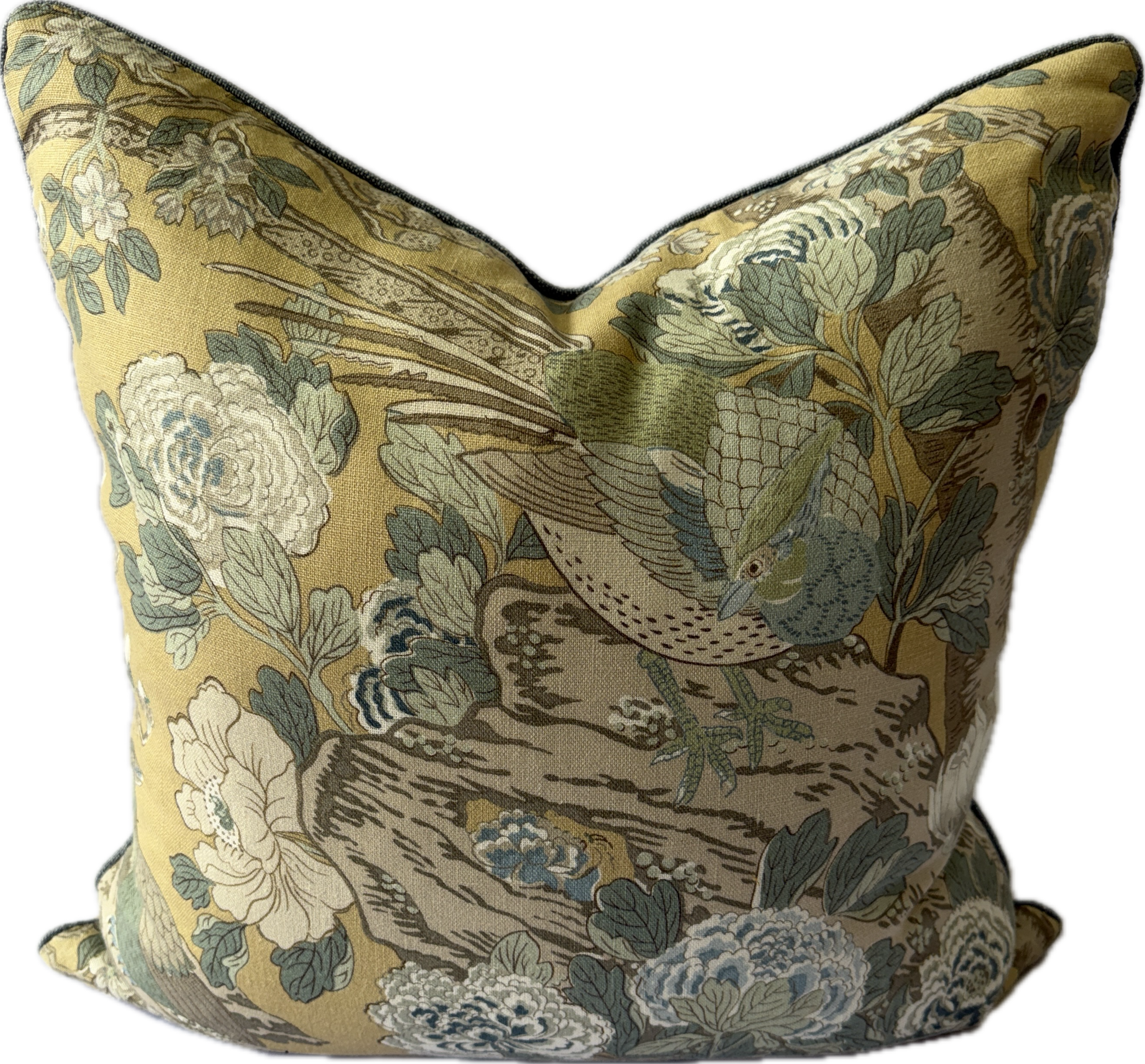 GP & J Baker Rockbird Cushion Ochre