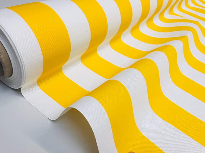 Sunbrella Yellow and White Block Stripe