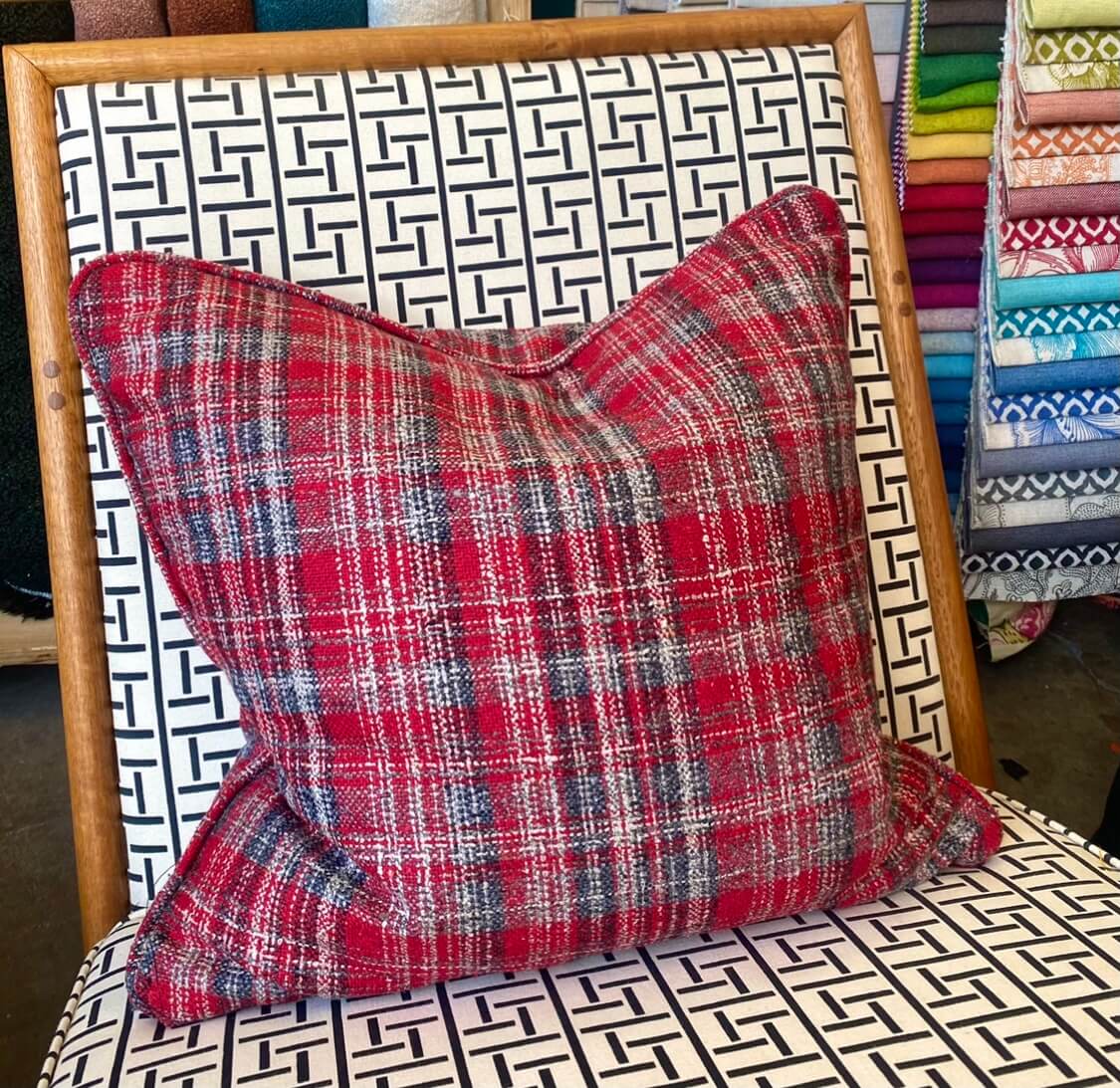 Plaid Wollen Upholstery Fabric.