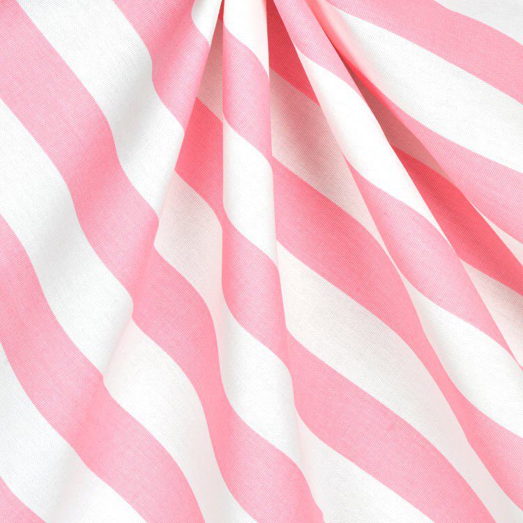 Pink and White Stripe 100% Cotton.