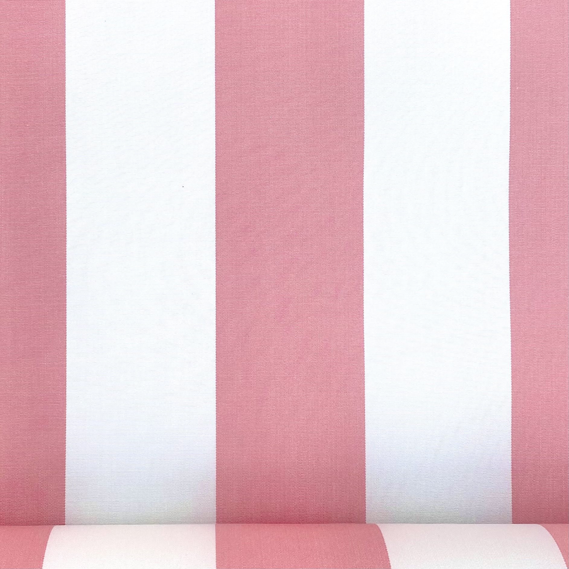 Pink and White Block Stripe Canvas | Available at Rosebery Fabrics.