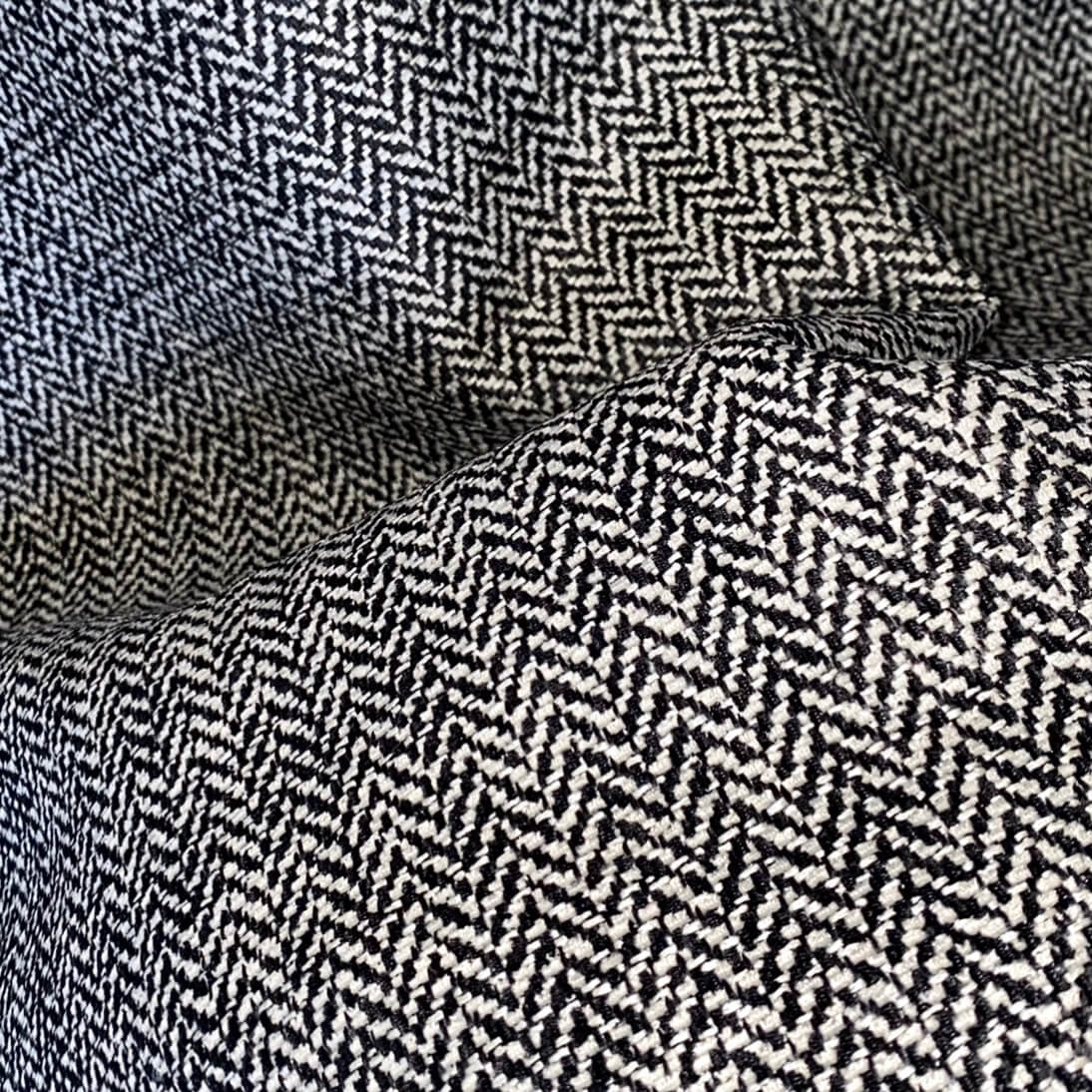 Eriko Ebony Herringbone Upholstery Fabric