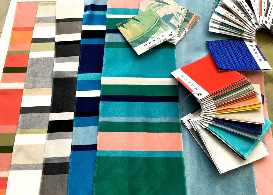 Mokum Textiles South Beach Stripe Fabric.