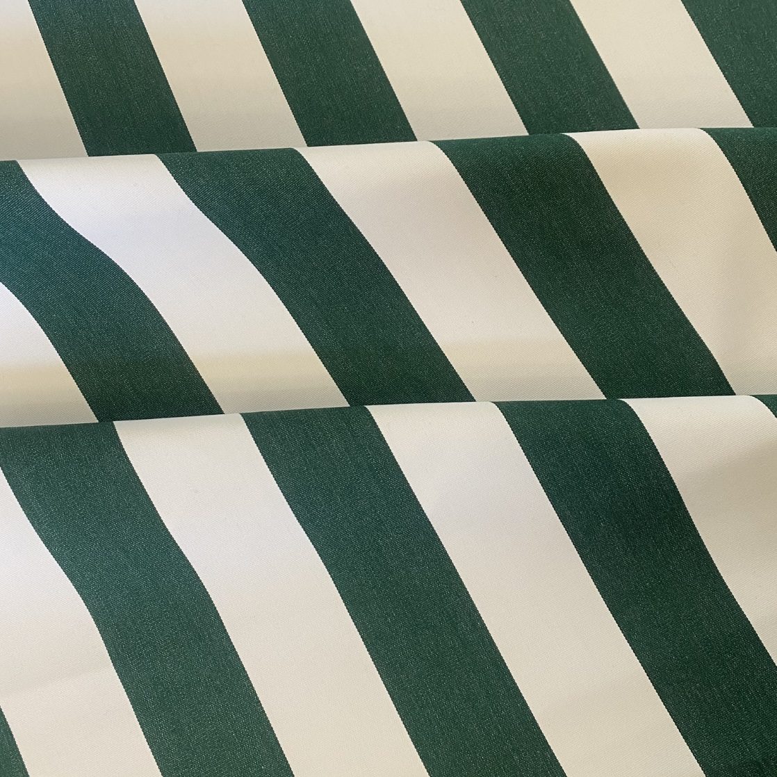 Outdoor Upholstery Fabric Green & White Stripe