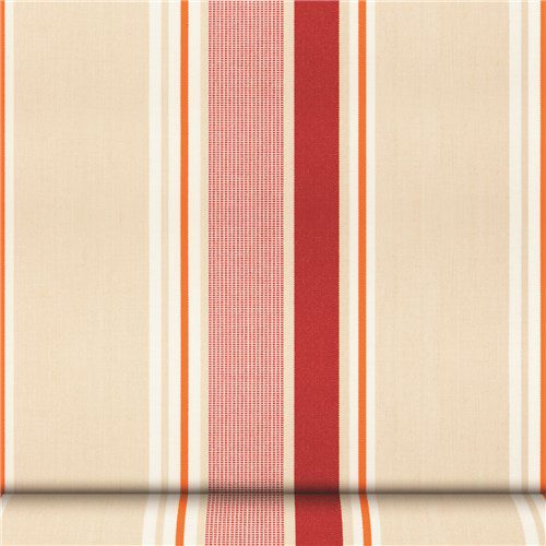 Sattler Cream & Red Orange Stripe